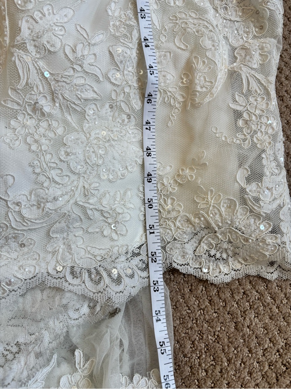 Strapless Lace A-Line Wedding Gown in Ivory - Picture 12 of 16